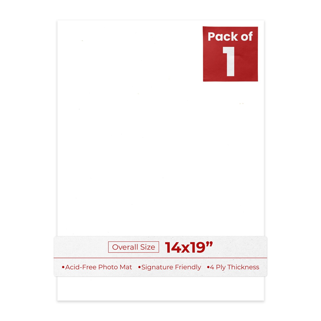 Textured White 14x19 Uncut Mat Board - Blank Sheets, No Opening